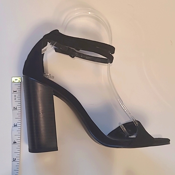 ZARA Strappy Block Heel Sandals Black - Picture 5 of 10